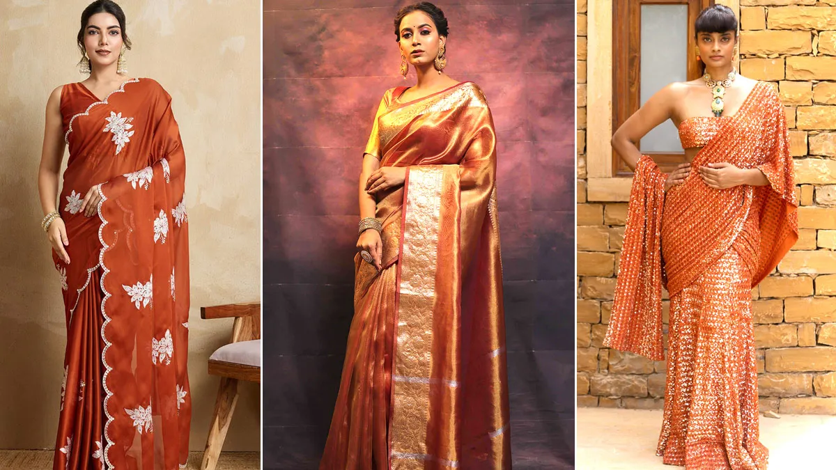 5 Rust Orange Saree Designs To Try This Festive Season