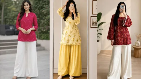 Short Kurti style with palaazo for diwali