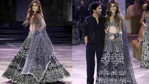 Kriti Sanon In Abhinav Mishra Black Mirror Work Lehenga