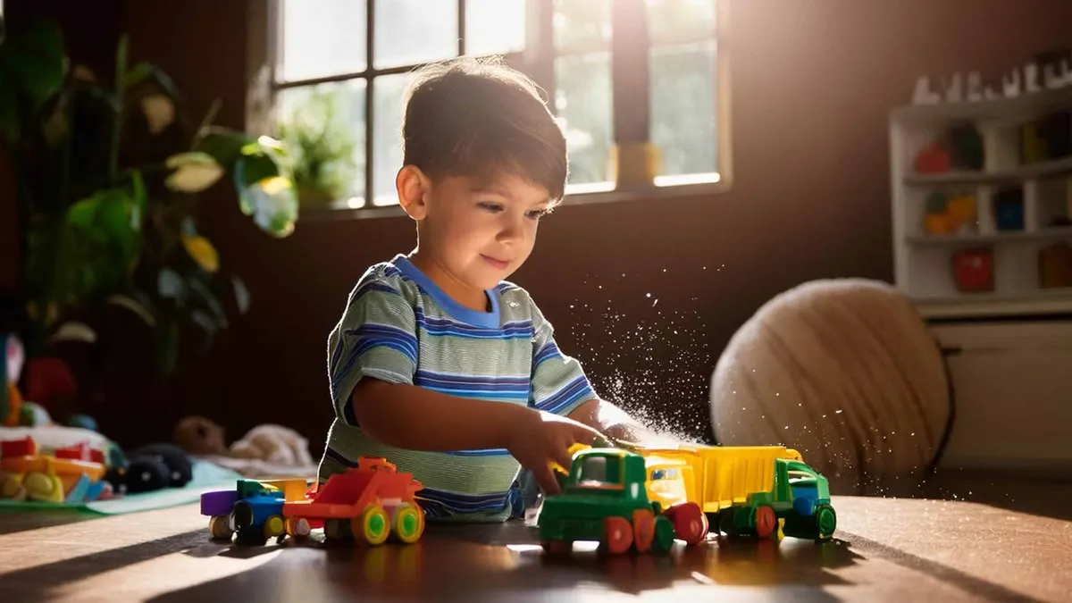 Kid Playing With Blocks