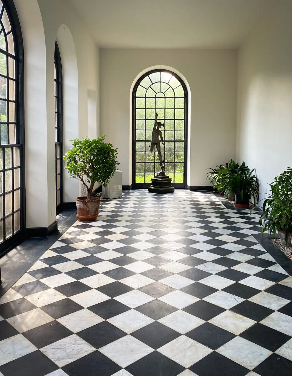 checkered tiles