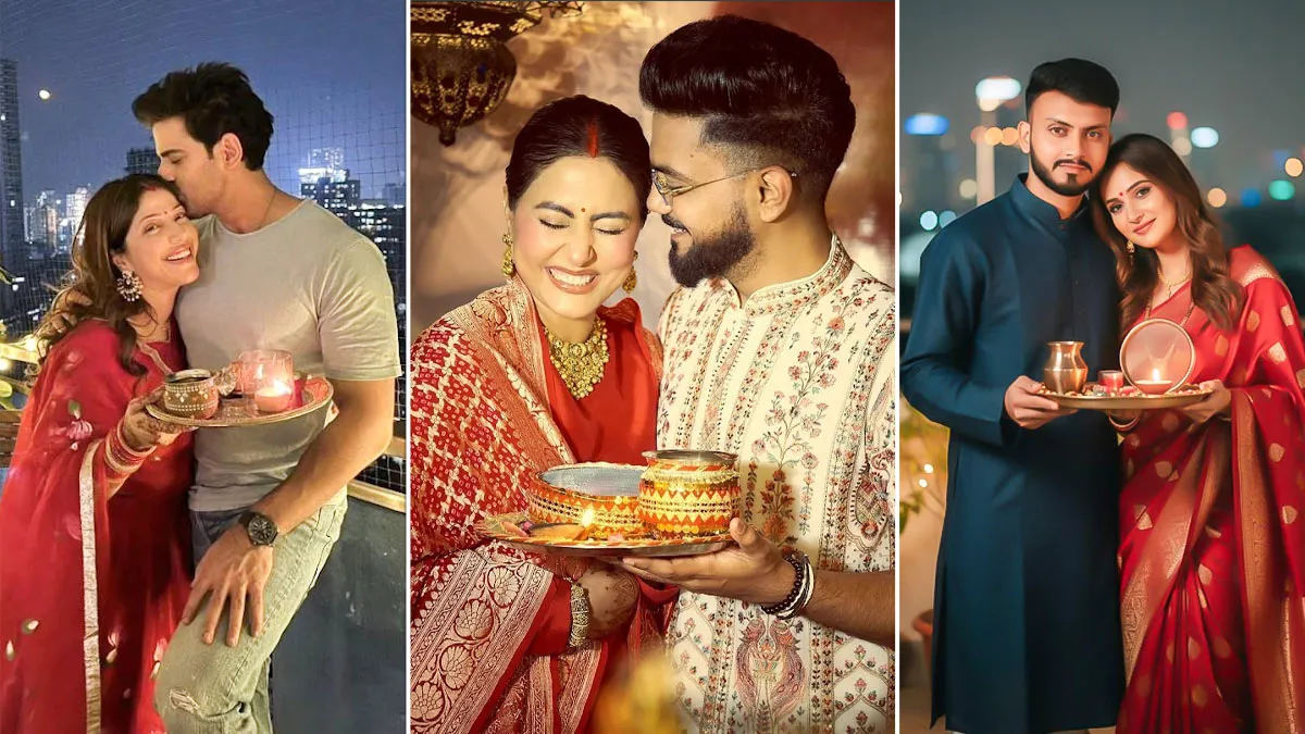 7 Best Karwa Chauth Poses For Couples: Moon Sighting, Chhalni And Candid Shots