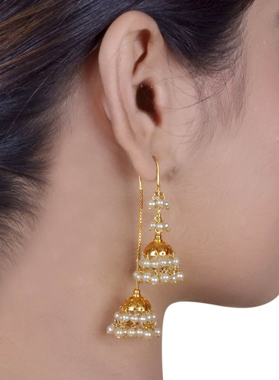 pearl jhumki sui dhaga