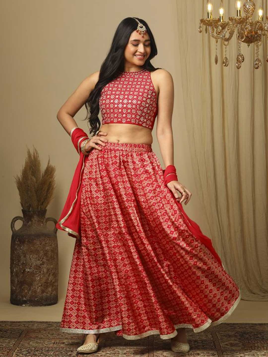 Banarasi Silk Bandhani Lehenga