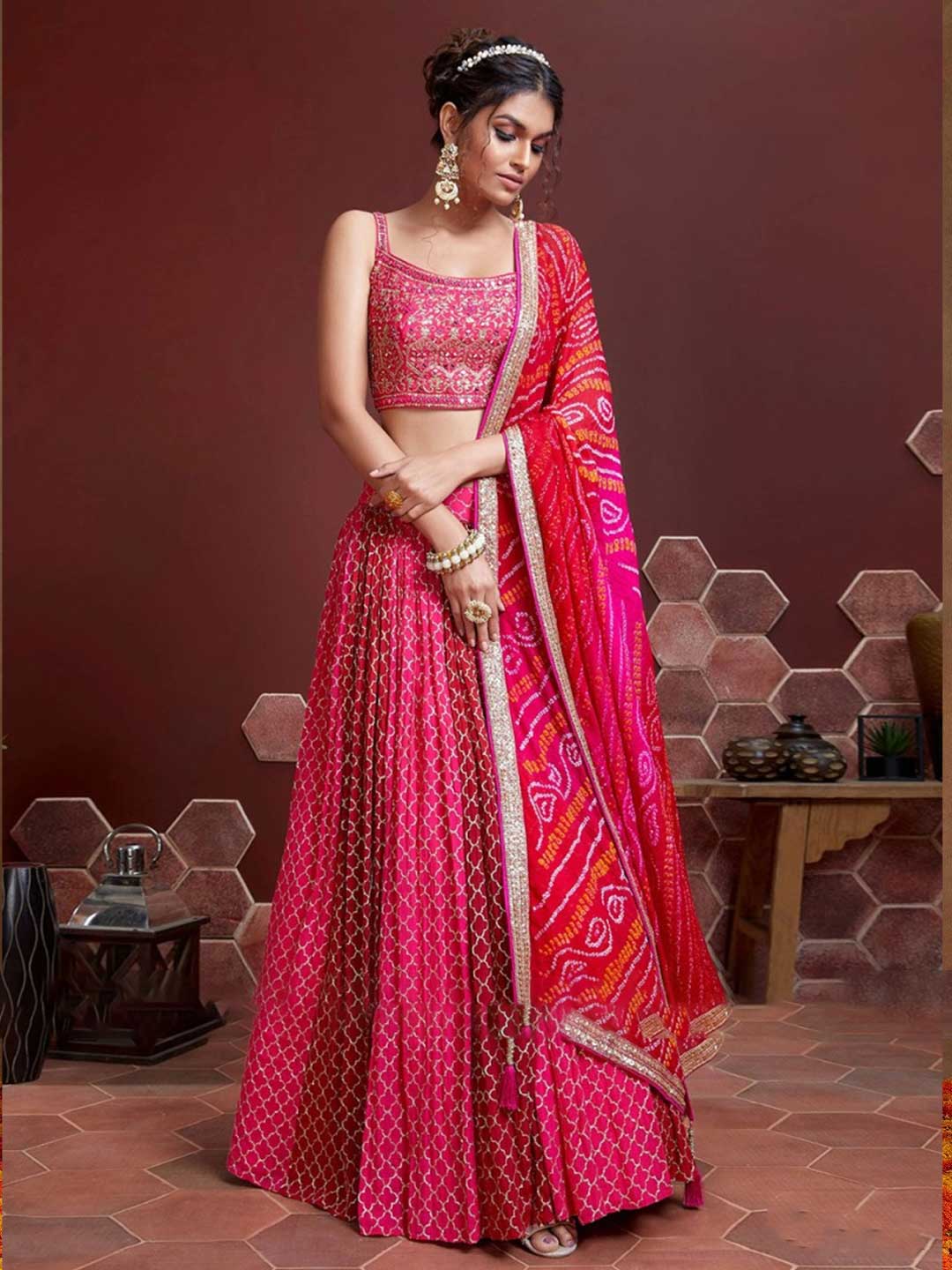 Bandhani A-Line Lehenga