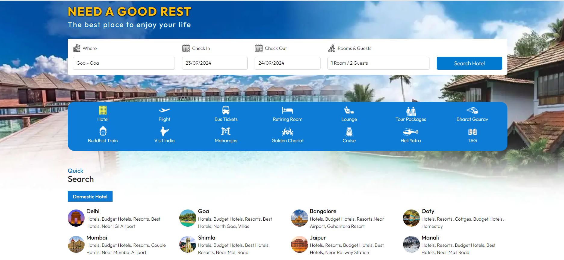 how to book hotels  irctc app