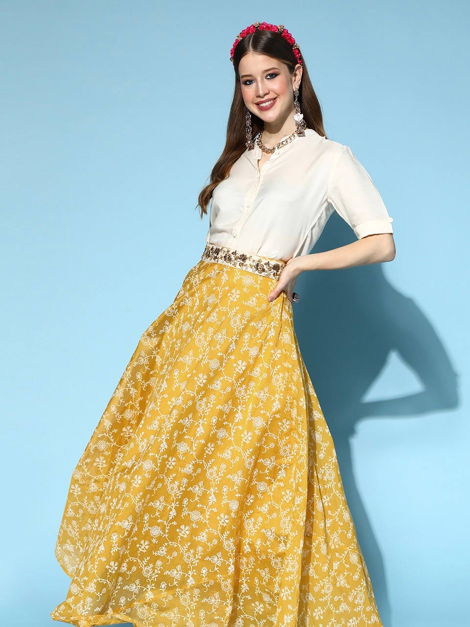 off white colour skirt