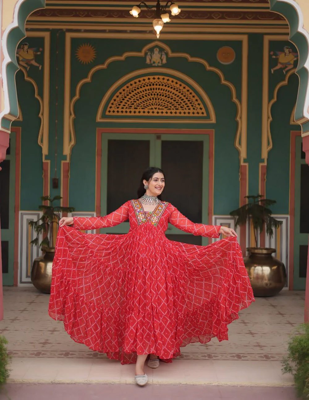 Bandhani Print Gowns