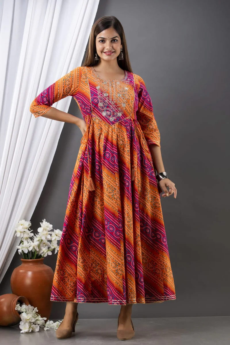 Embroidered Work Gown