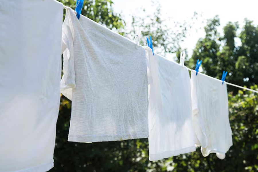 dry clothes in sunlight