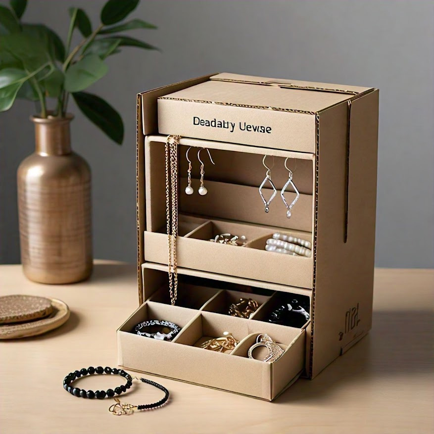 How to Make Jewelry Organizer With Cardboard at home