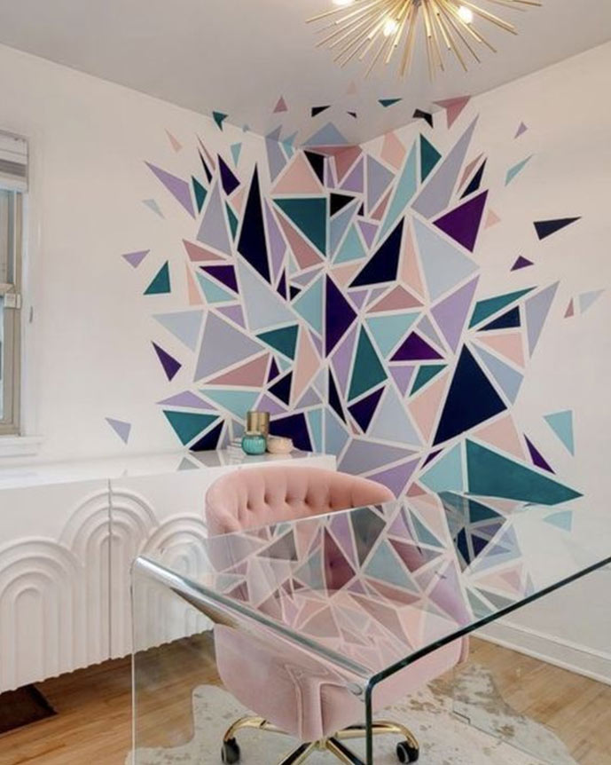 how to creat wall design with tape