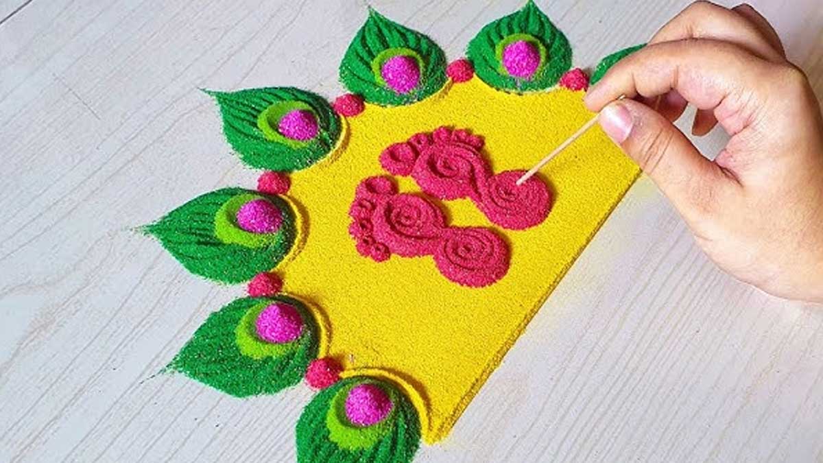 Ma Durga Charan Rangoli