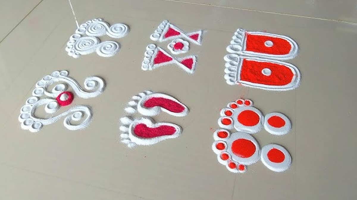 Ma Lakshmi Charan Rangoli