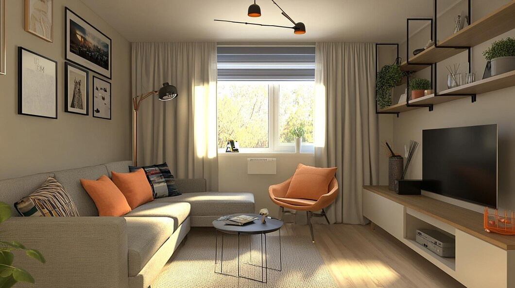 How to decorate a small round living room