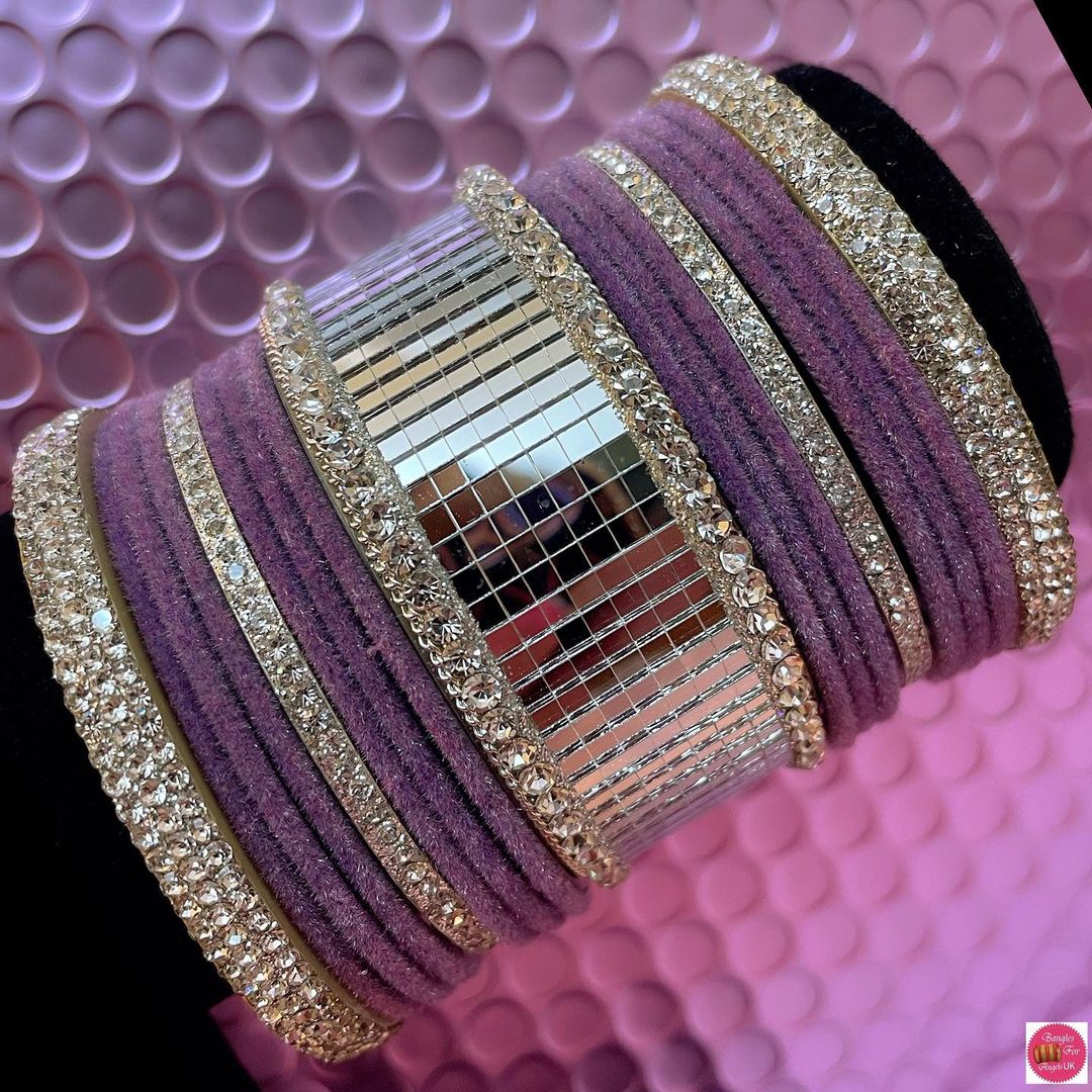 Silver Mirror Bangles Set