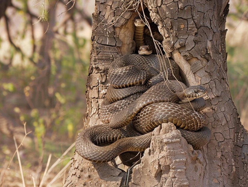 snake on tree