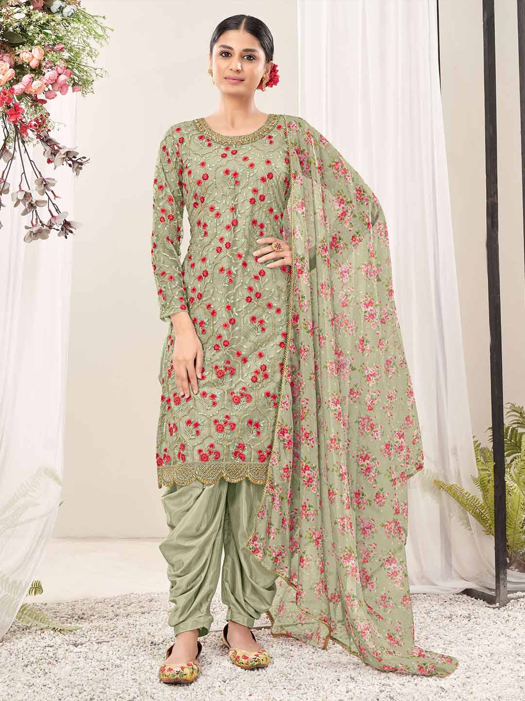 Embroidery Work Patiala Suit