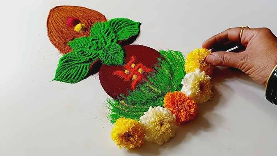 jau kalash rangoli design