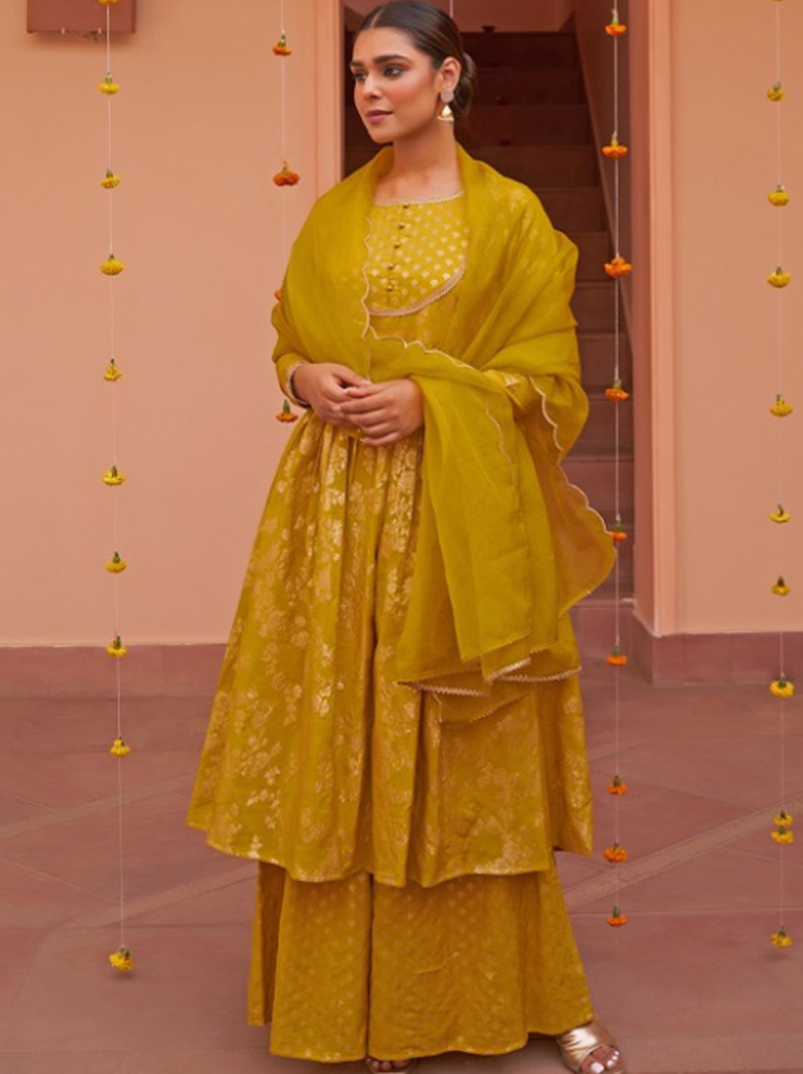Anarkali plazzoo kurta set