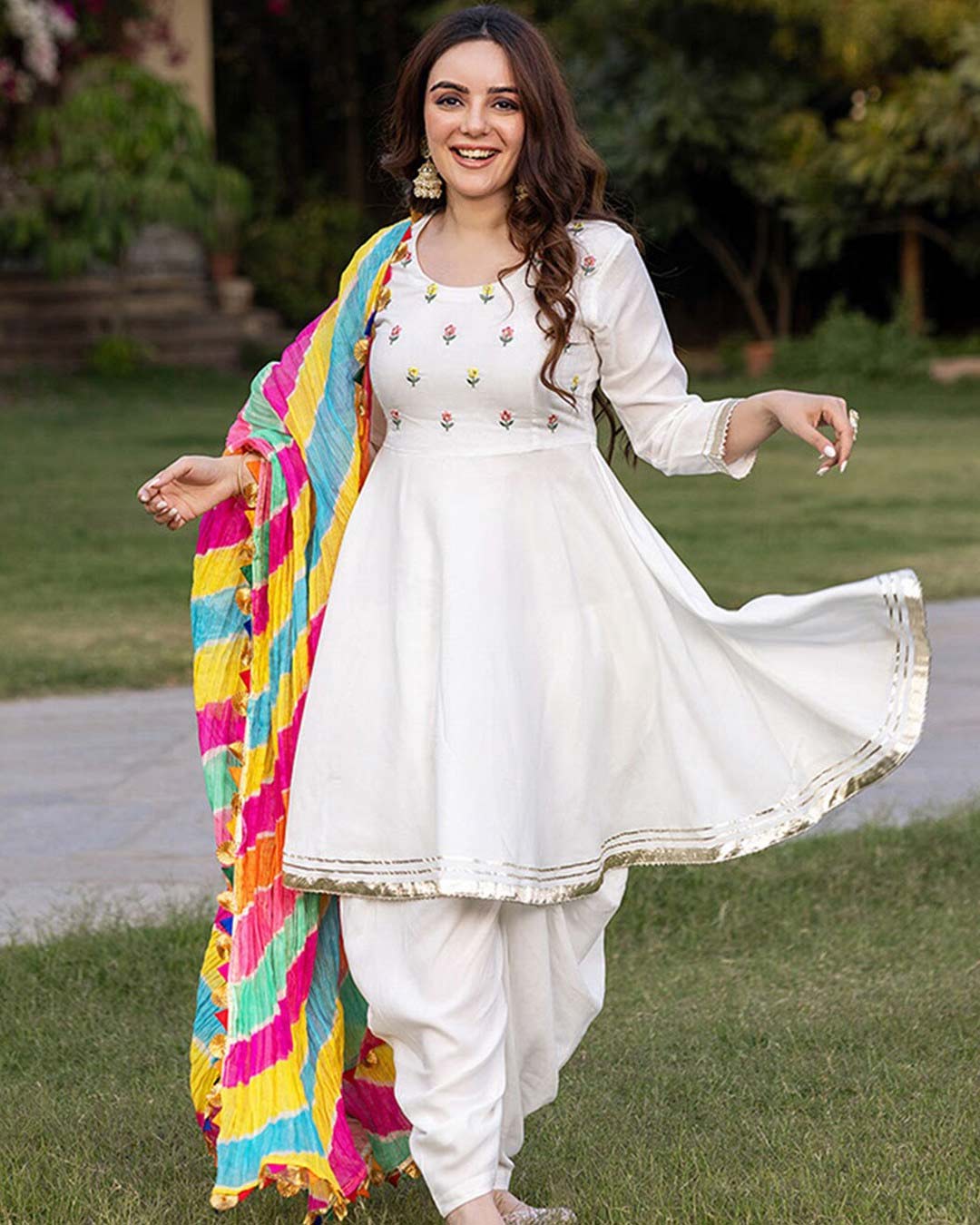 Embrodery work dhoti set