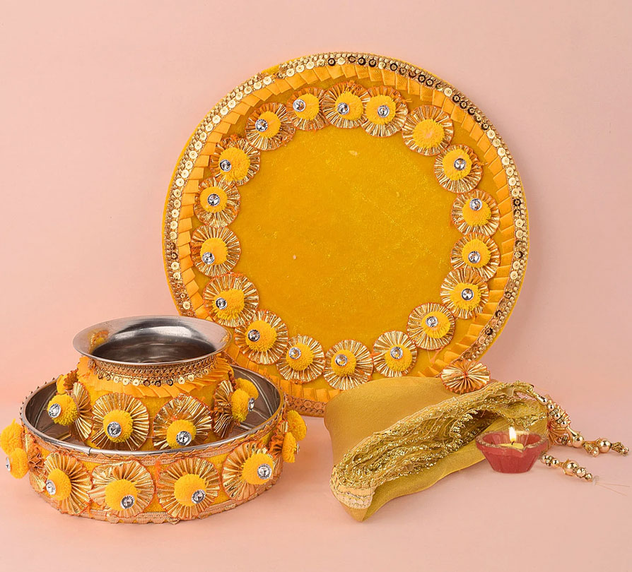 easy process to decorate puja thali