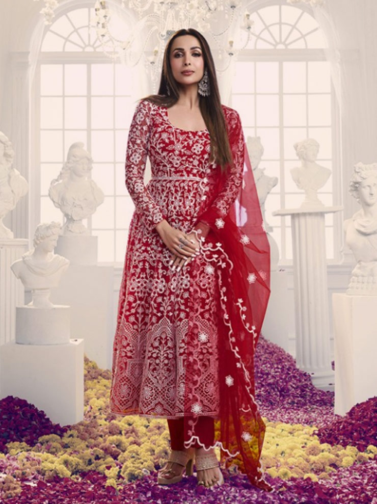 thread work anarkali