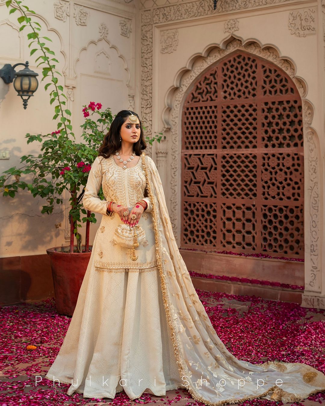 Karwa Chauth Special Designer Sharara Set in Pink, Purple, Orange & Black