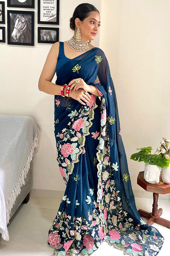 floral saree (5)