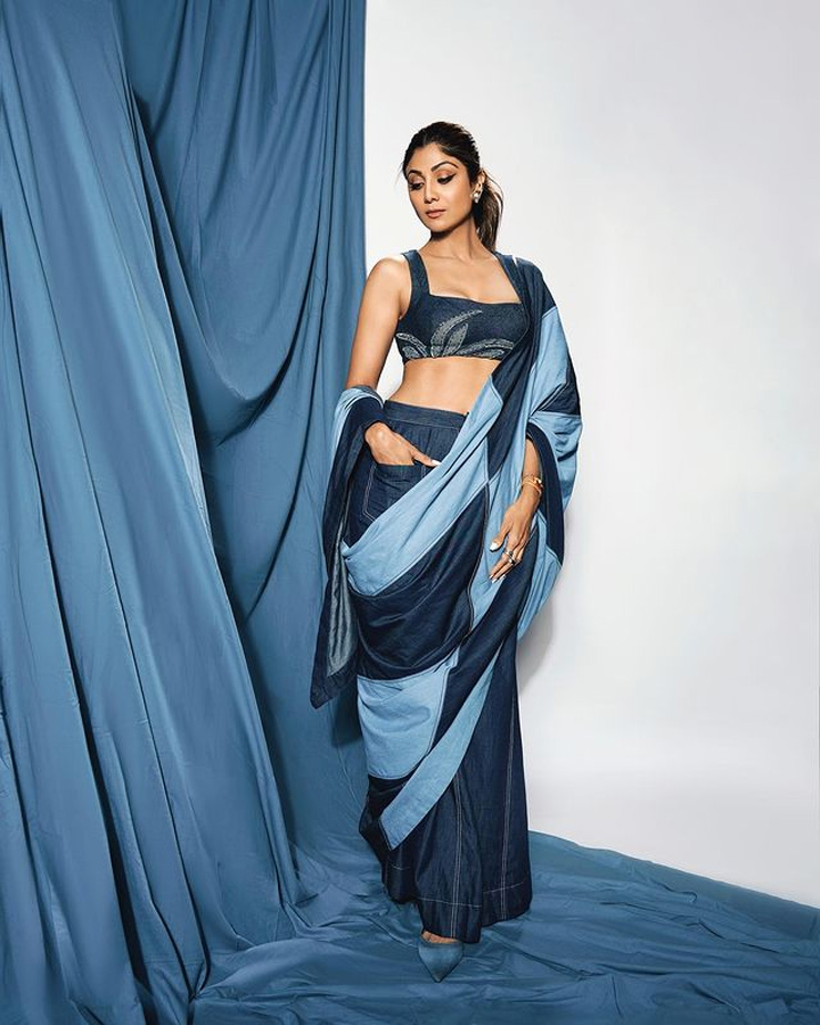 Denim saree