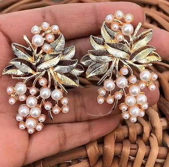 floral pearl earrings