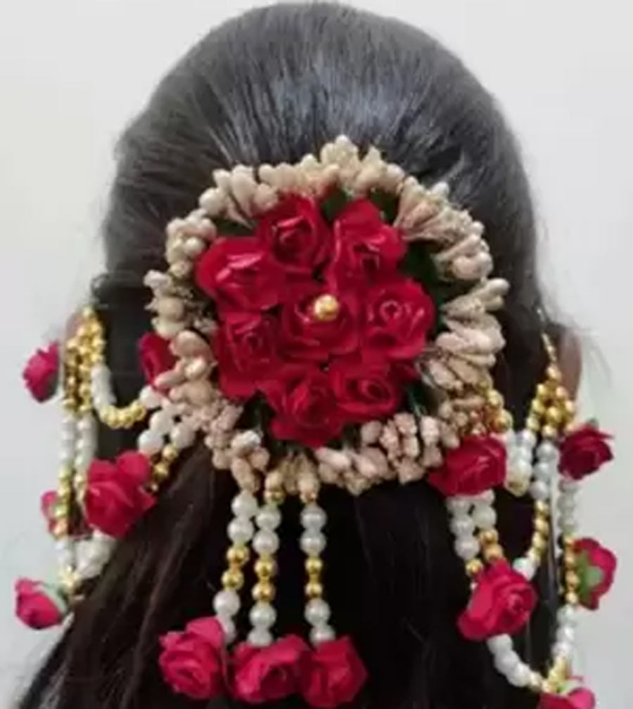 Red and white colour flower