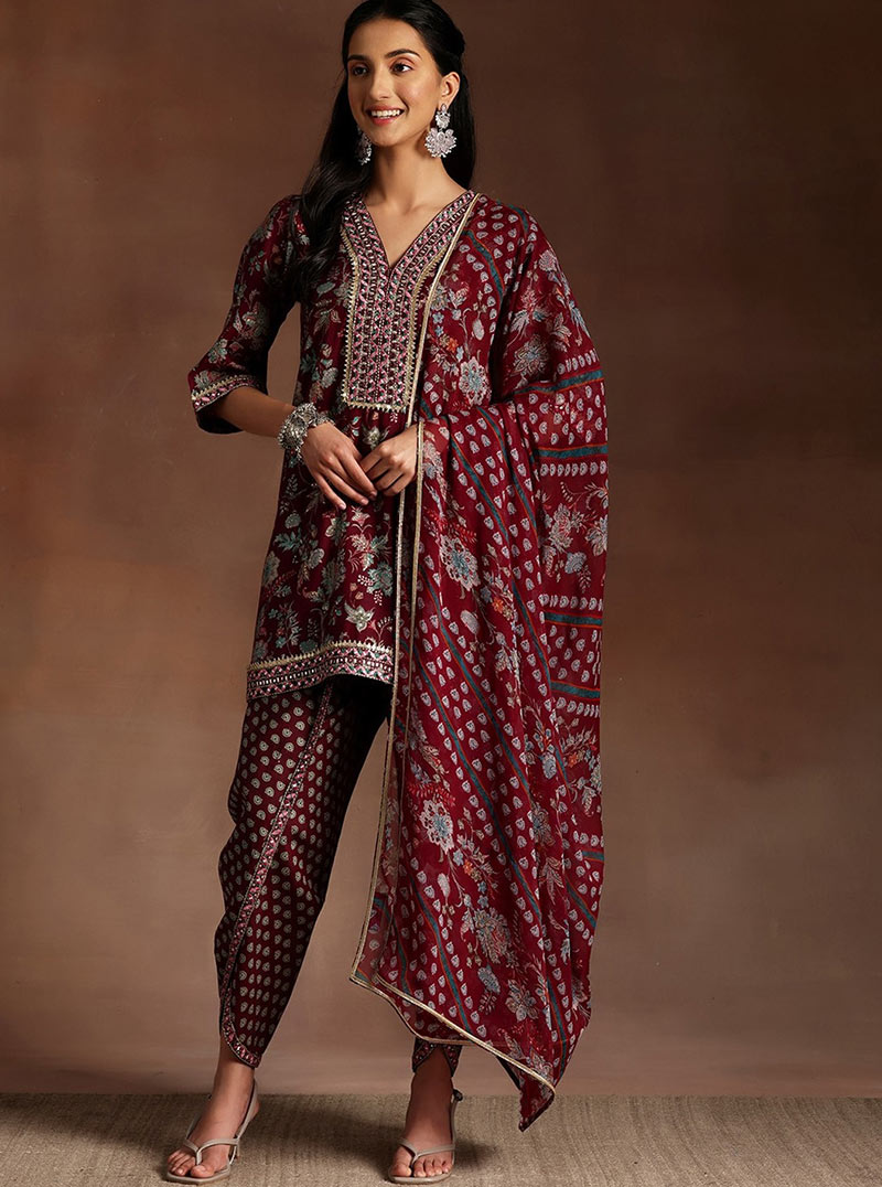 floral designs dhoti suit