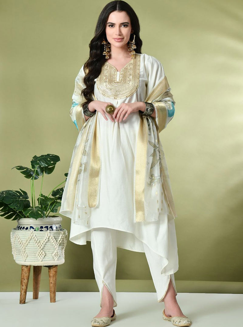 yoke designs dhoti suit