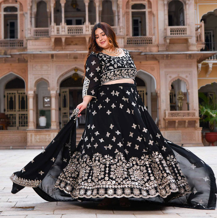 black colour lehenga