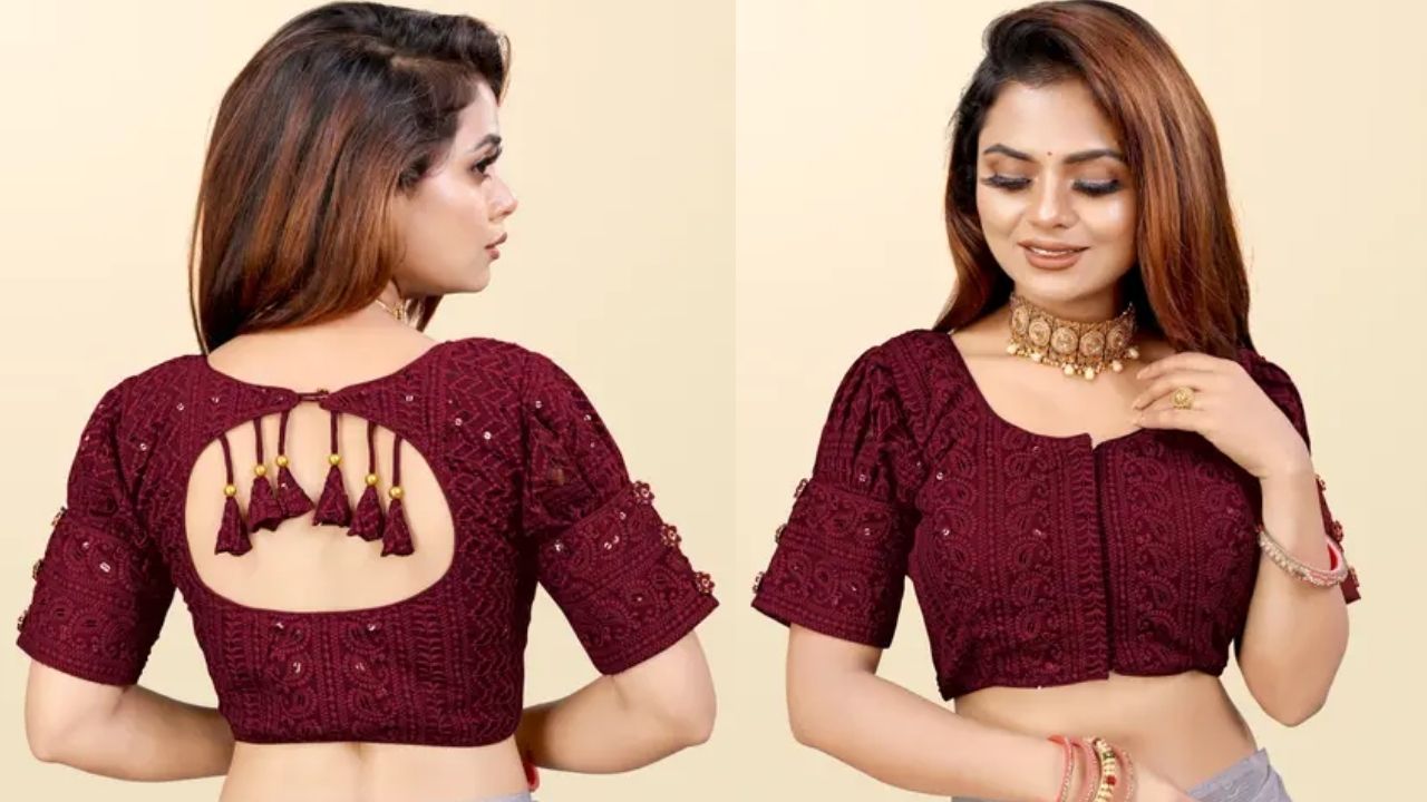 round neck designs blouse