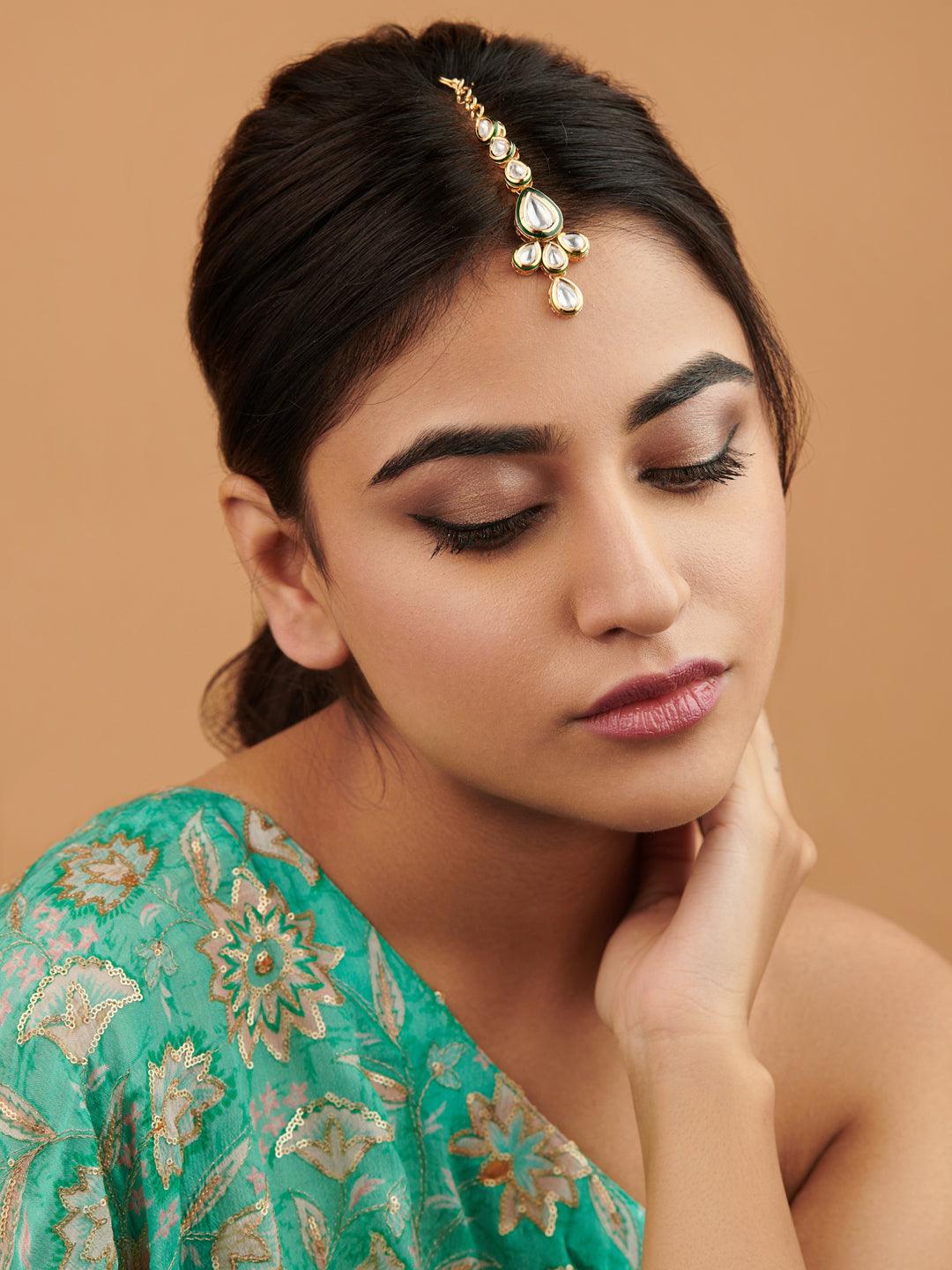 stone maang tikka for women