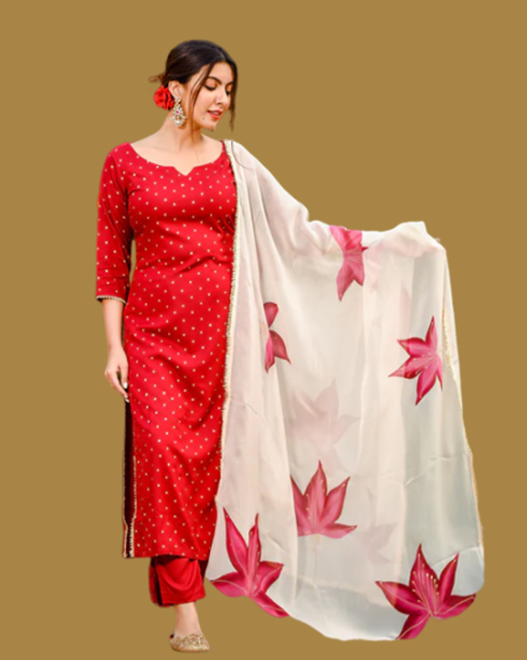 Hand Painted Organza Suit (2)