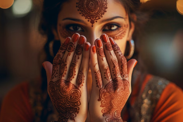 what to add in mehndi of karwa chauth