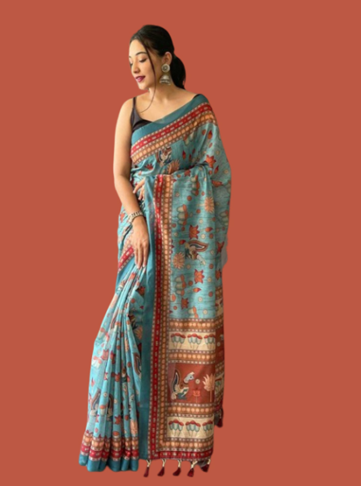Kalamkari Print Saree (2)