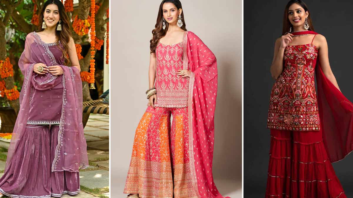 Diwali 2024 Sharara Designs: दिवाली पार्टी के लिए साड़ी पहनकर हो गई हैं बोर  तो ट्राई करें ये खूबसूरत शरारा सलवार-सूट डिजाइंस | diwali sharara style  salwar suit designs for ...