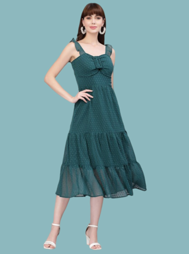 sleeveless midi dress