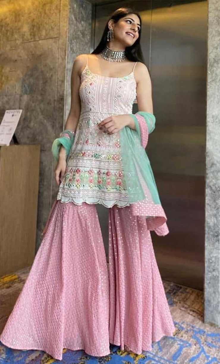 sleeveless sharara suit