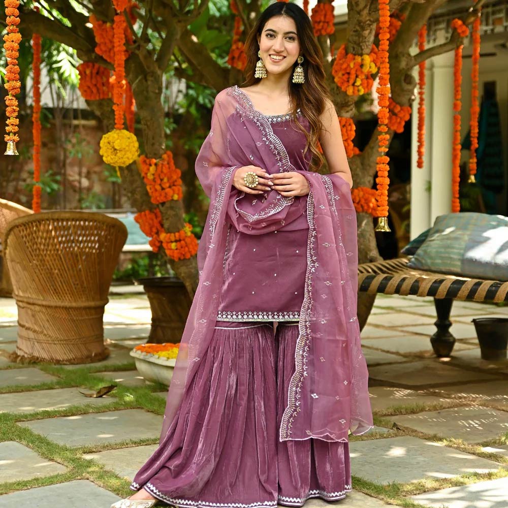 velvet sharara suit