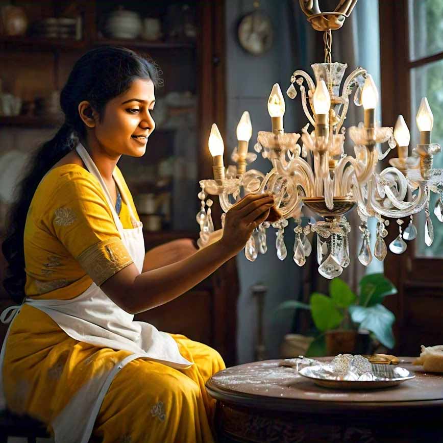What is the cleaning method for chandelier