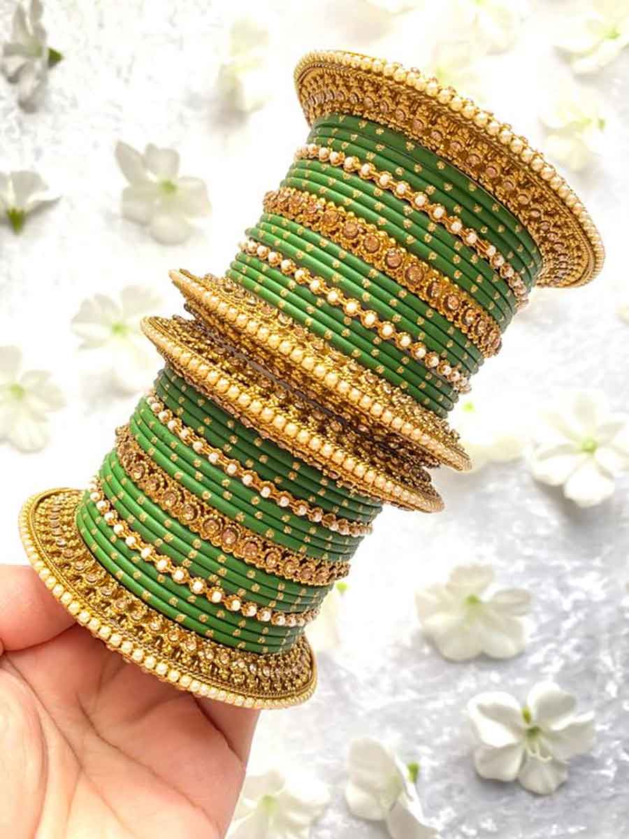 golden kangan with bangles