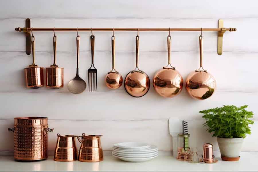 use fruit salt soak to clean copper