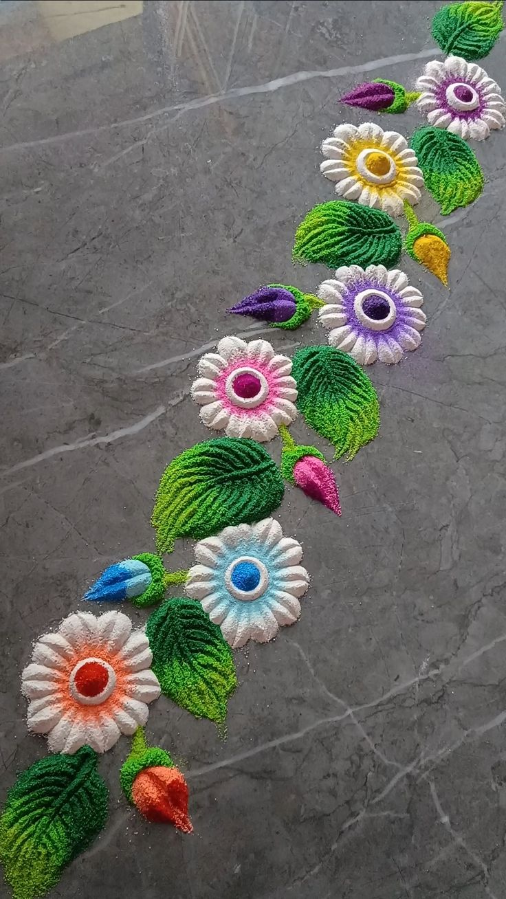 Border Design Flower Rangoli