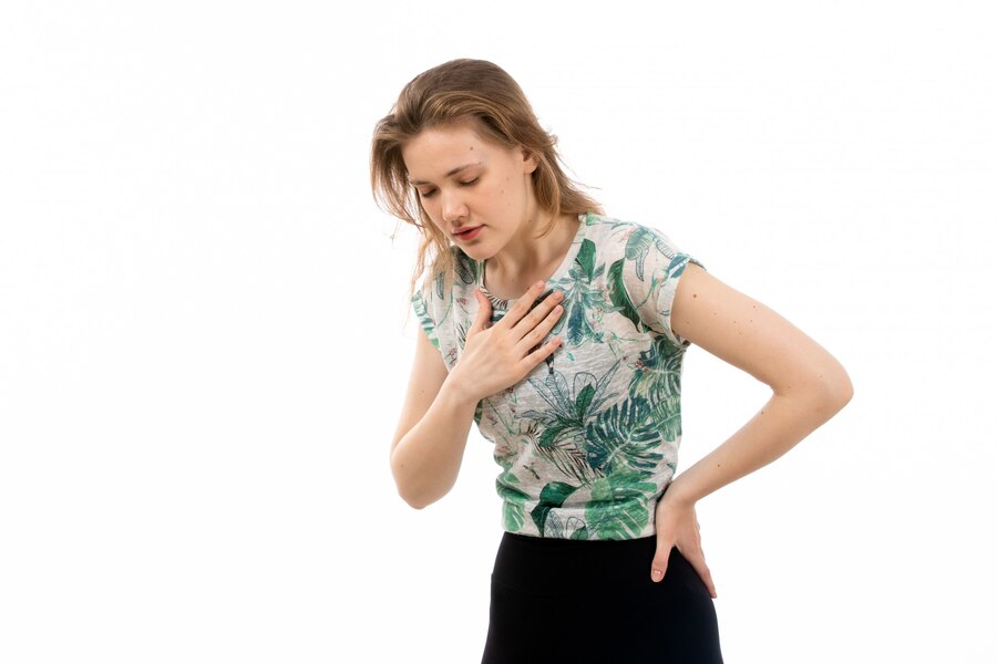 front-view-young-attractive-lady-designed-shirt-black-trousers-suffering-from-breath-troubles-white_140725-18509