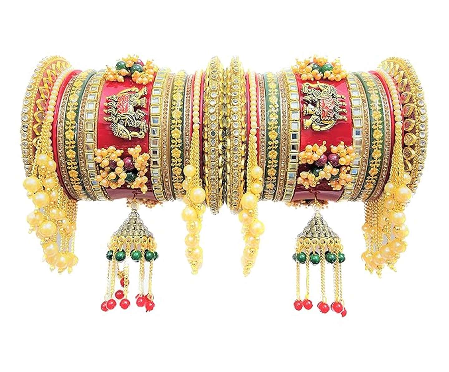 heavy work red chooda design